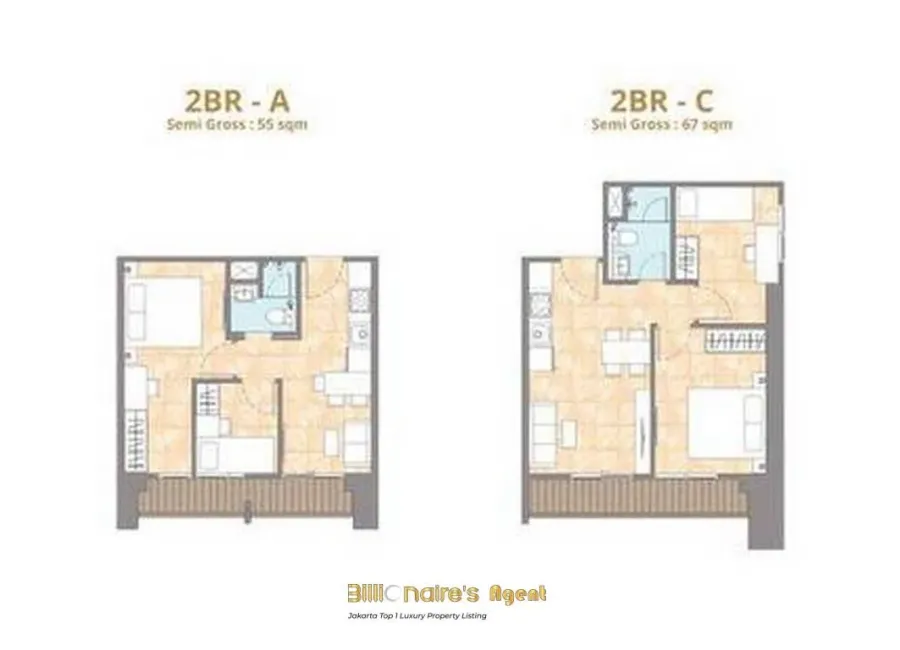 Billionaire's Agent - Dijual Apartemen tipe 2 Kamar di KIZO Residence, Jakarta Selatan