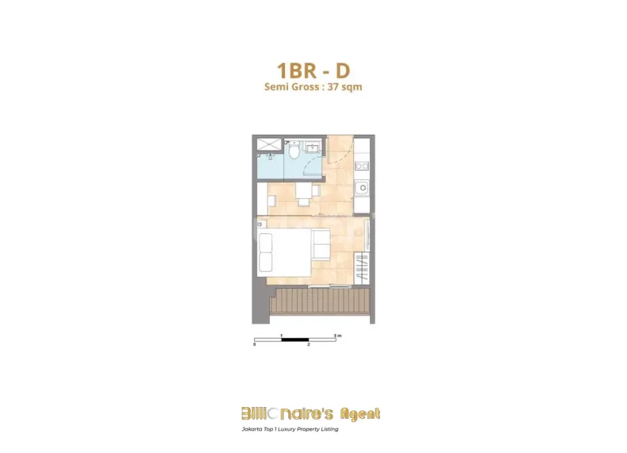Billionaire's Agent - Dijual Apartemen tipe 1 Kamar di KIZO Residence, Jakarta Selatan