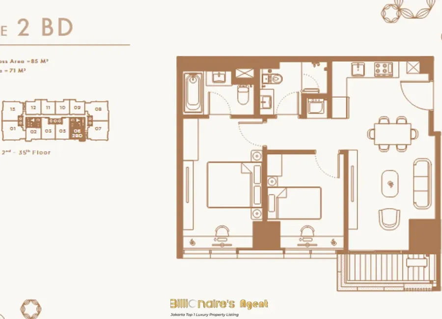Dijual Apartemen Type 2 Kamar di ELUNA KOTA KASABLANKA Jakarta Selatan