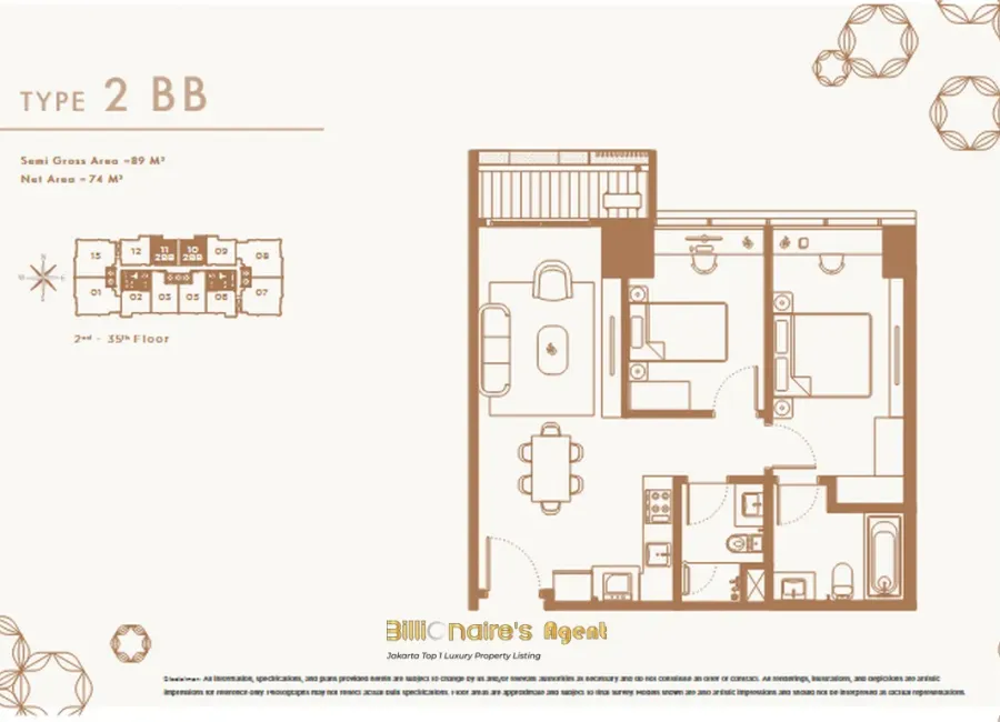 Billionaire's Agent - Dijual Apartemen Type 2 Kamar di Eluna Kota Kasablanka Jakarta Selatan